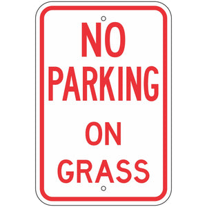 R7-228 No Parking On Grass Sign 12"X18"