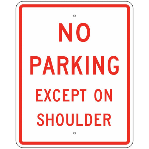 R8-2 No Parking Except On Shoulder Sign 24