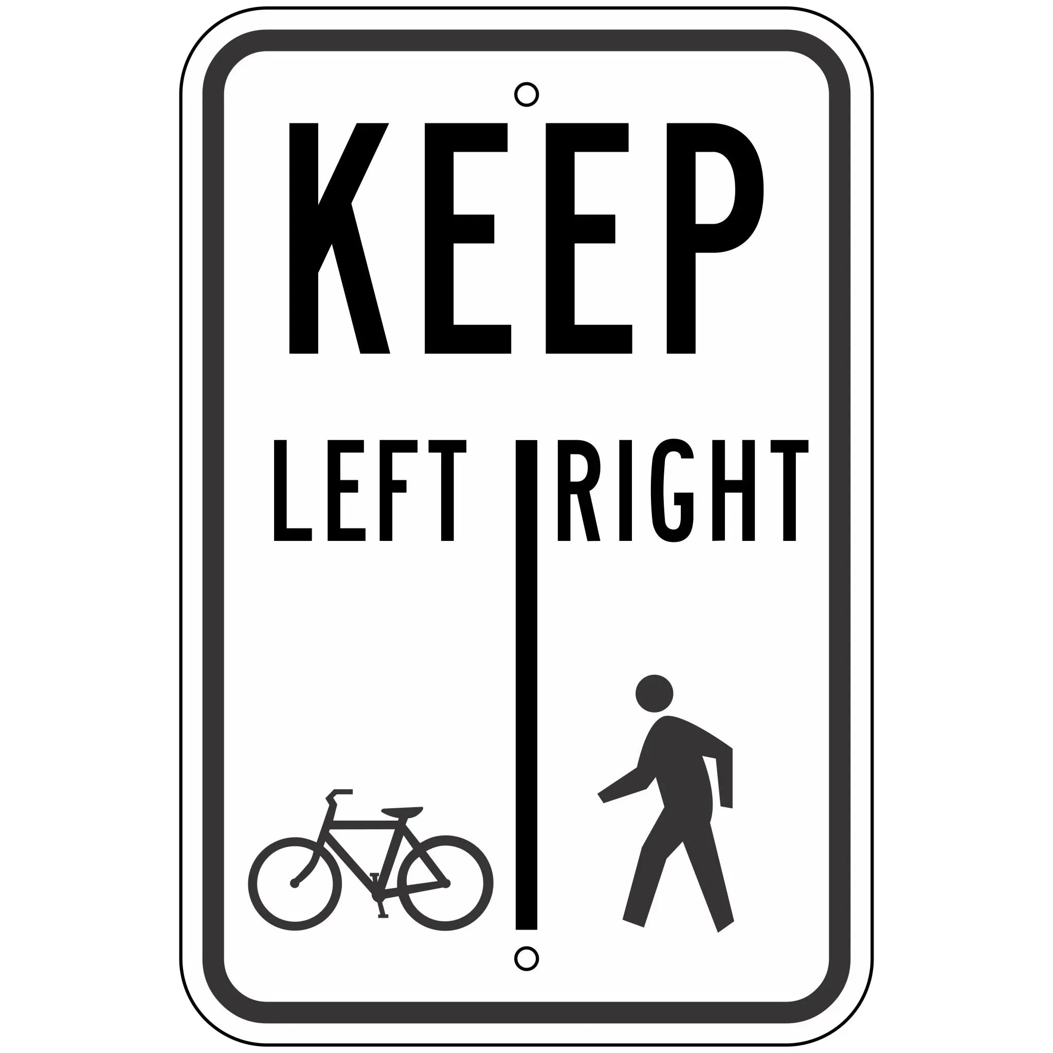 Left Handle Up Sign Keep Left Road Sign