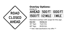 Load image into Gallery viewer, W20-3 Road Closed Ahead - Roll-Up Sign