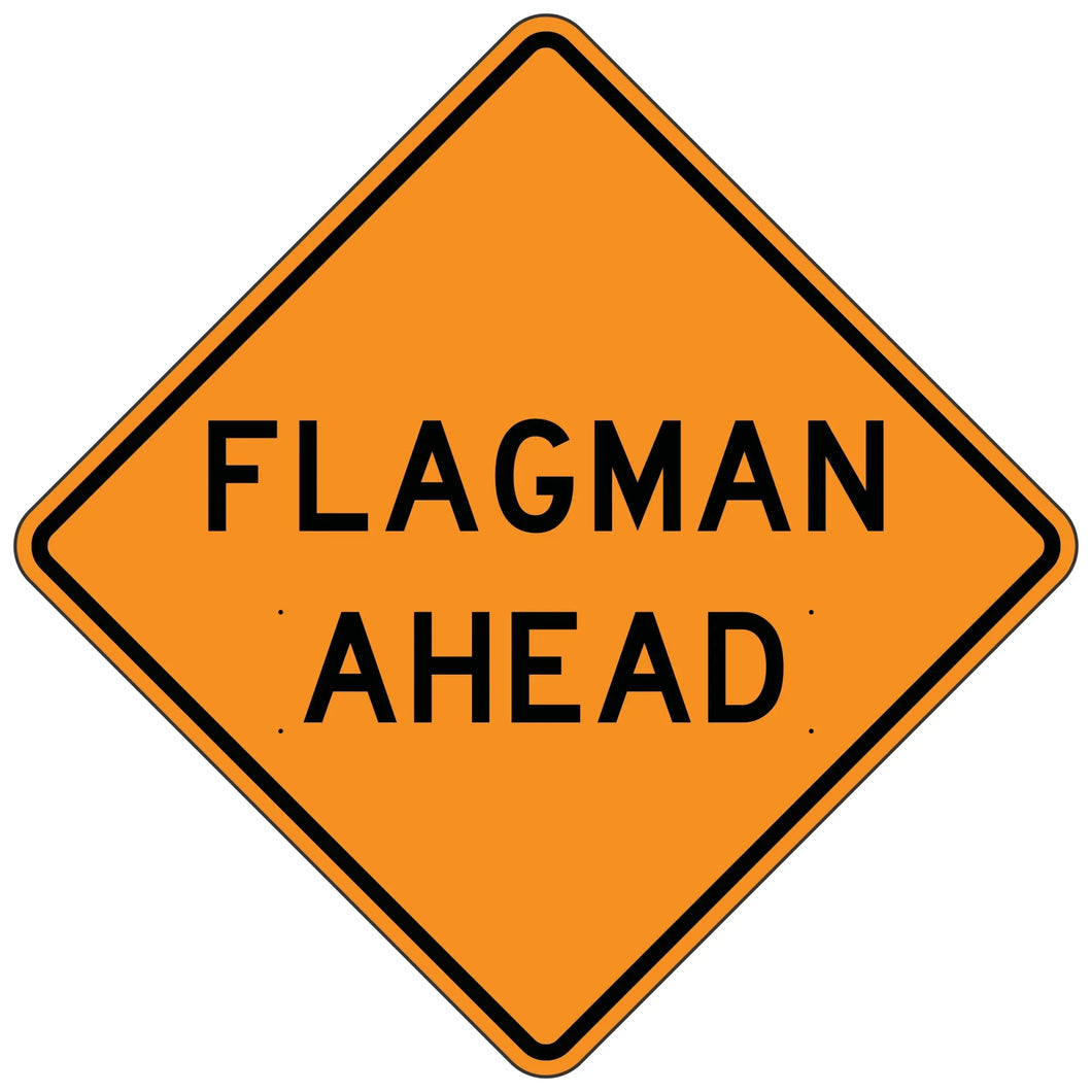 Flagman Ahead - Roll-Up Sign