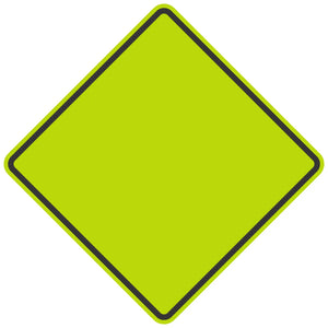 blank yellow diamond road sign