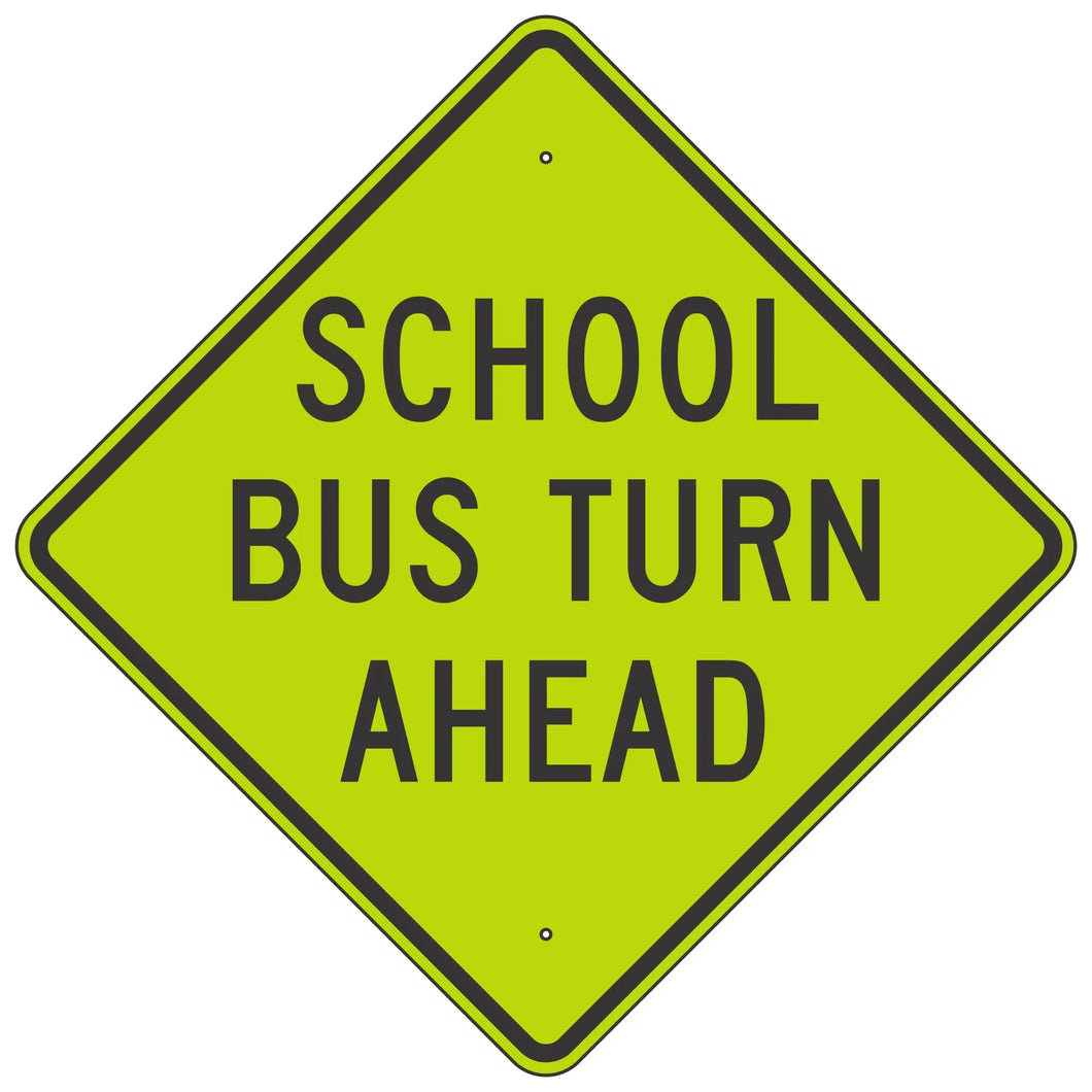 S3-2 School Bus Turn Ahead Sign