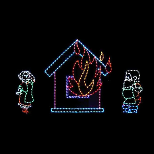 She Shed Scene with Santa & Mrs. Claus Lighted Yard Decoration