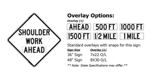 Load image into Gallery viewer, Shoulder Work Ahead - Roll-Up Sign