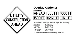 Utility Construction Ahead - Roll-Up Sign