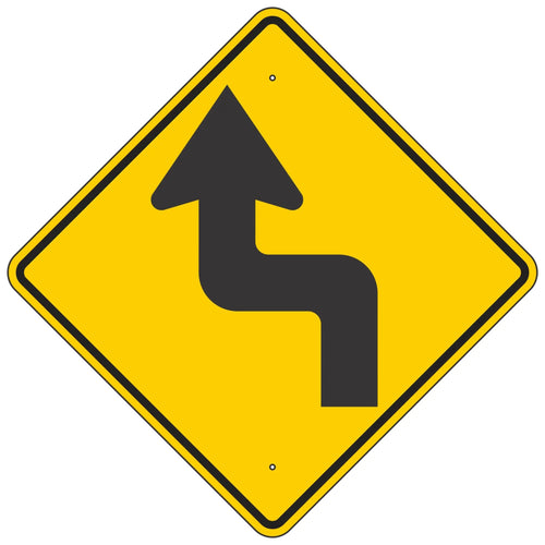 W1-3L Reverse Turn Left Sign