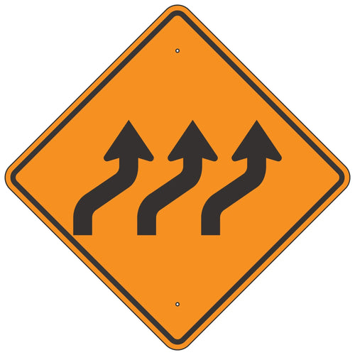 W1-4CR Triple Reverse Curve Right Horizontal Alignment Sign