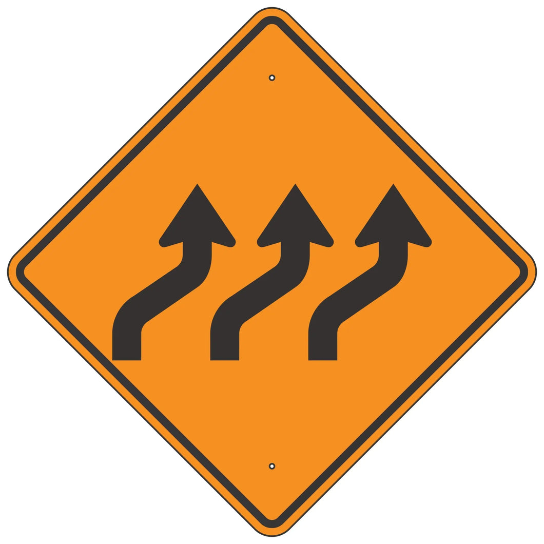 W1-4CR Triple Reverse Curve Right Horizontal Alignment Sign