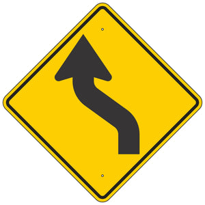W1-4L Reverse Curve Left Sign