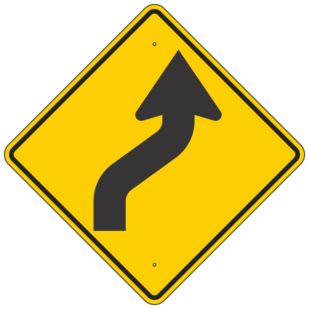 W1-4R Reverse Curve Right Sign