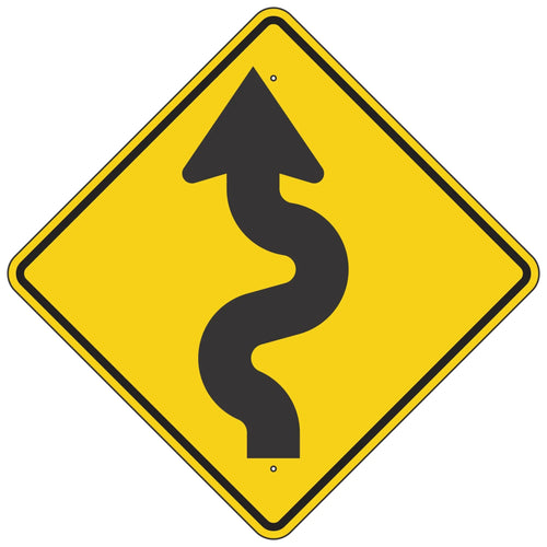 W1-5L Winding Road Left Horizontal Alignment Sign