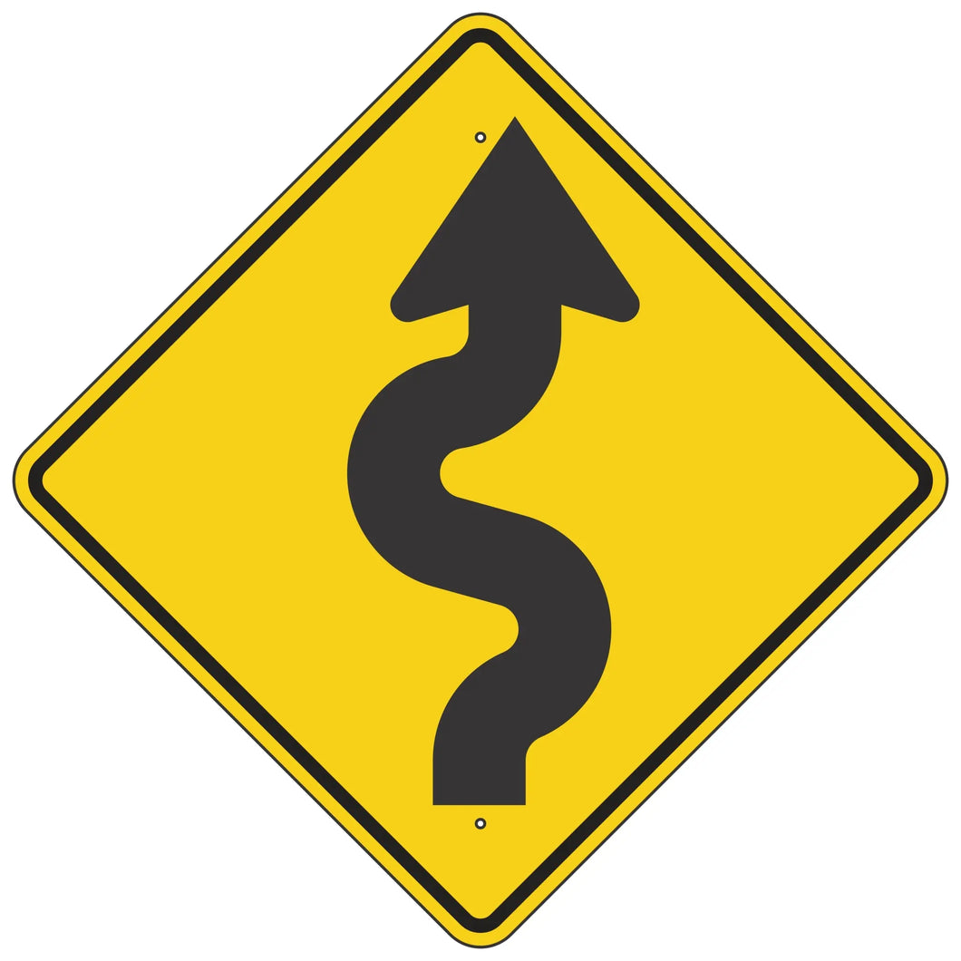 W1-5R Winding Road Right Horizontal Alignment Sign