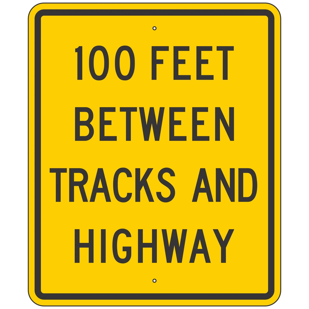 W10-11A XX Feet Between Tracks and Highway Sign 30