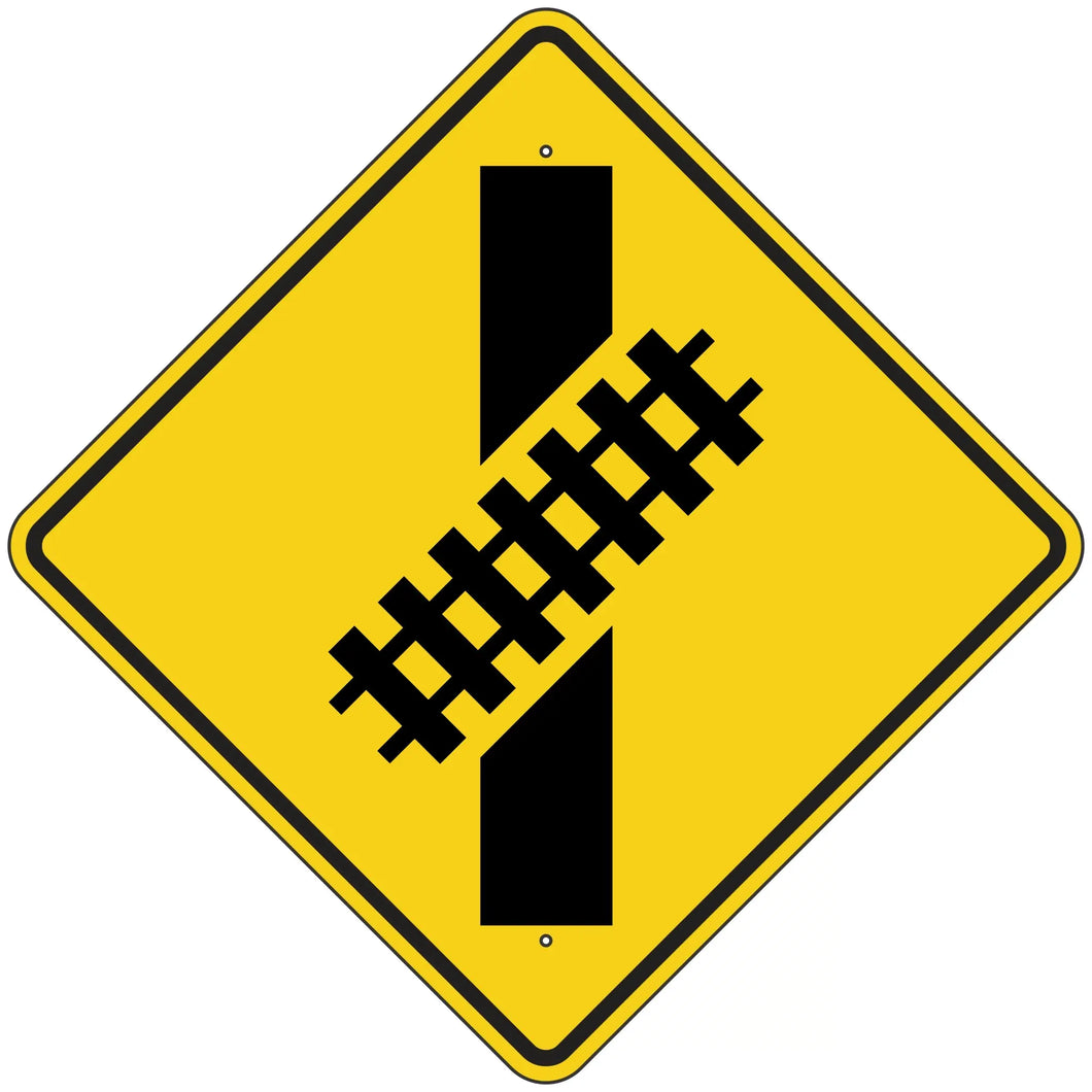 W10-12 Highway Rail Grade Skewed Crossing Sign