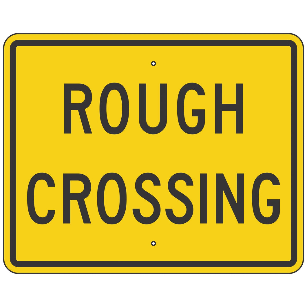W10-15P Rough Crossing Sign 30