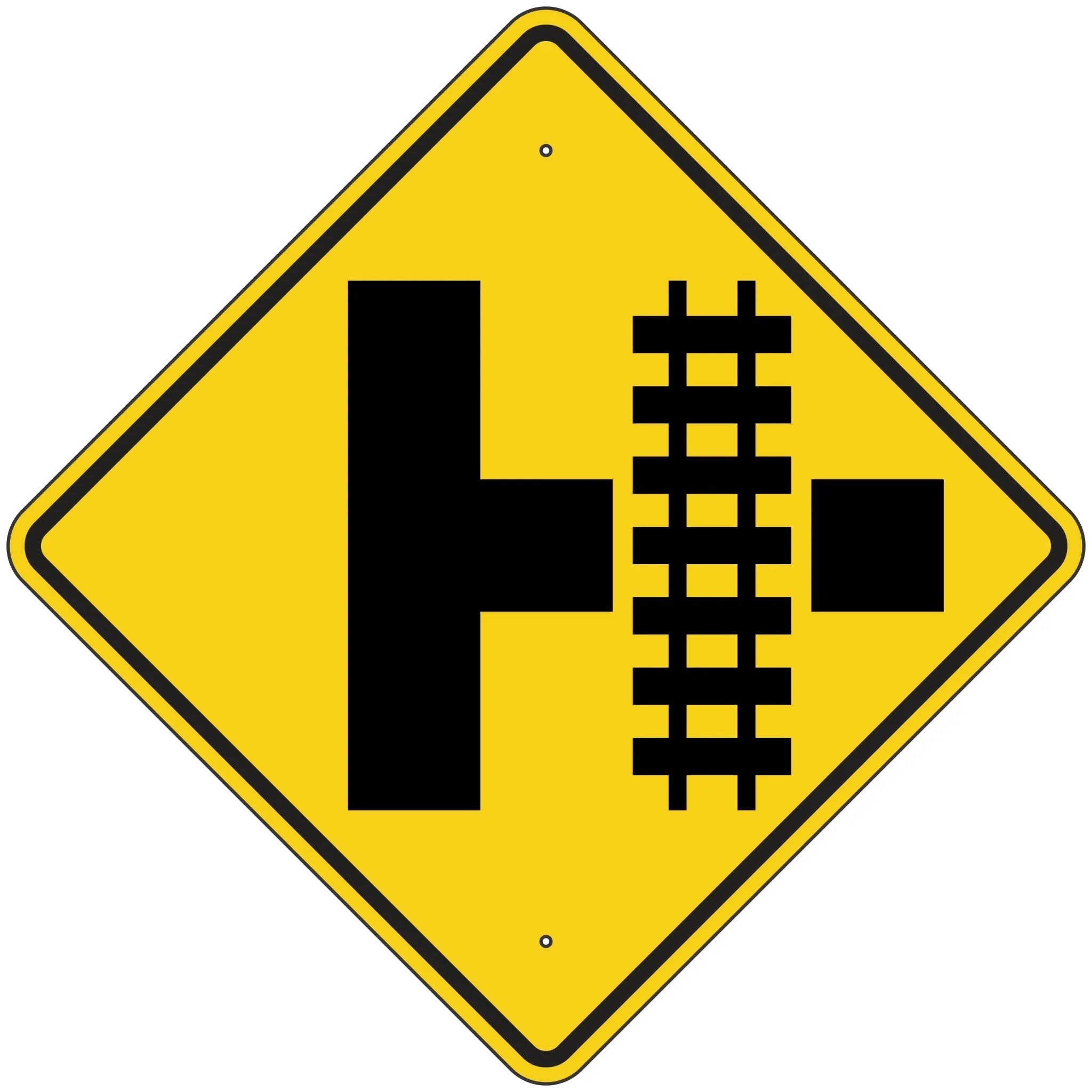 W10-3R Railroad Crossing Advanced Warning Symbol Right Sign 36X36 –  Evangeline Specialties