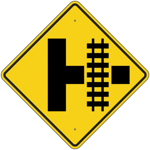 W10-3R Railroad Crossing Advanced Warning Symbol Right Sign 36"X36"