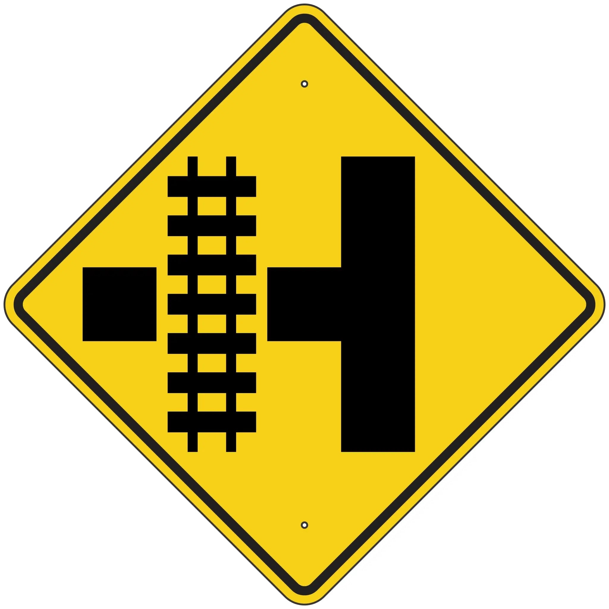 W10-3L Railroad Crossing Advanced Warning Symbol Left Sign