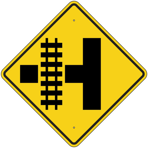 W10-3L Railroad Crossing Advanced Warning Symbol Left Sign 36