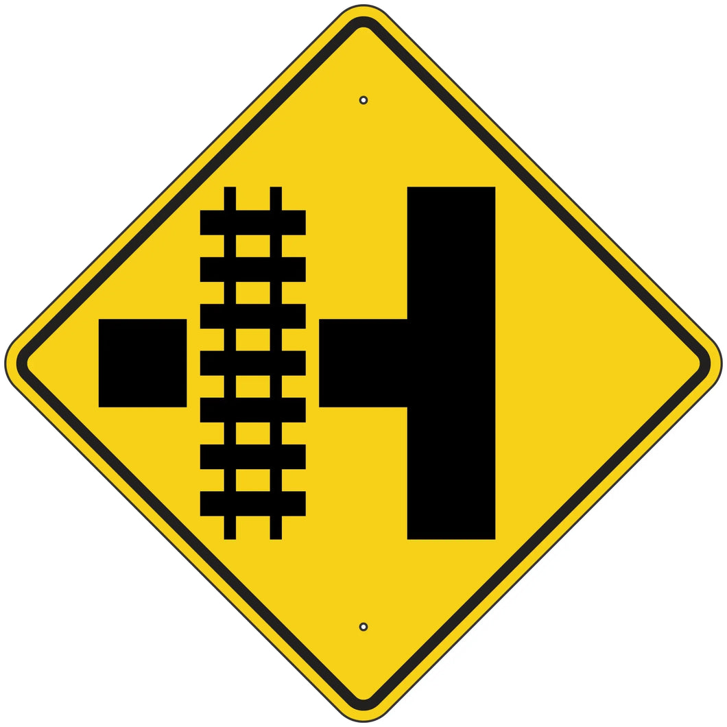W10-3L Railroad Crossing Advanced Warning Symbol Left Sign 36