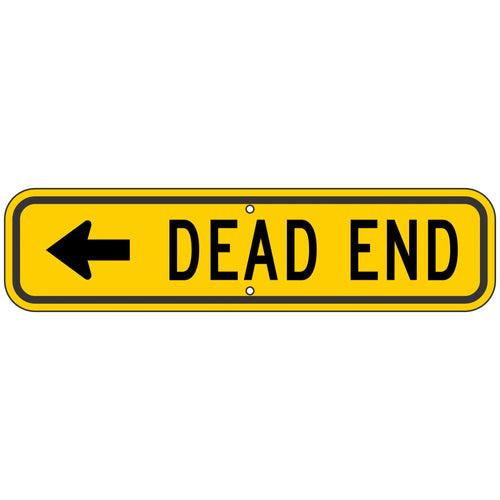 W14-1AL Dead End (Left Arrow) Sign