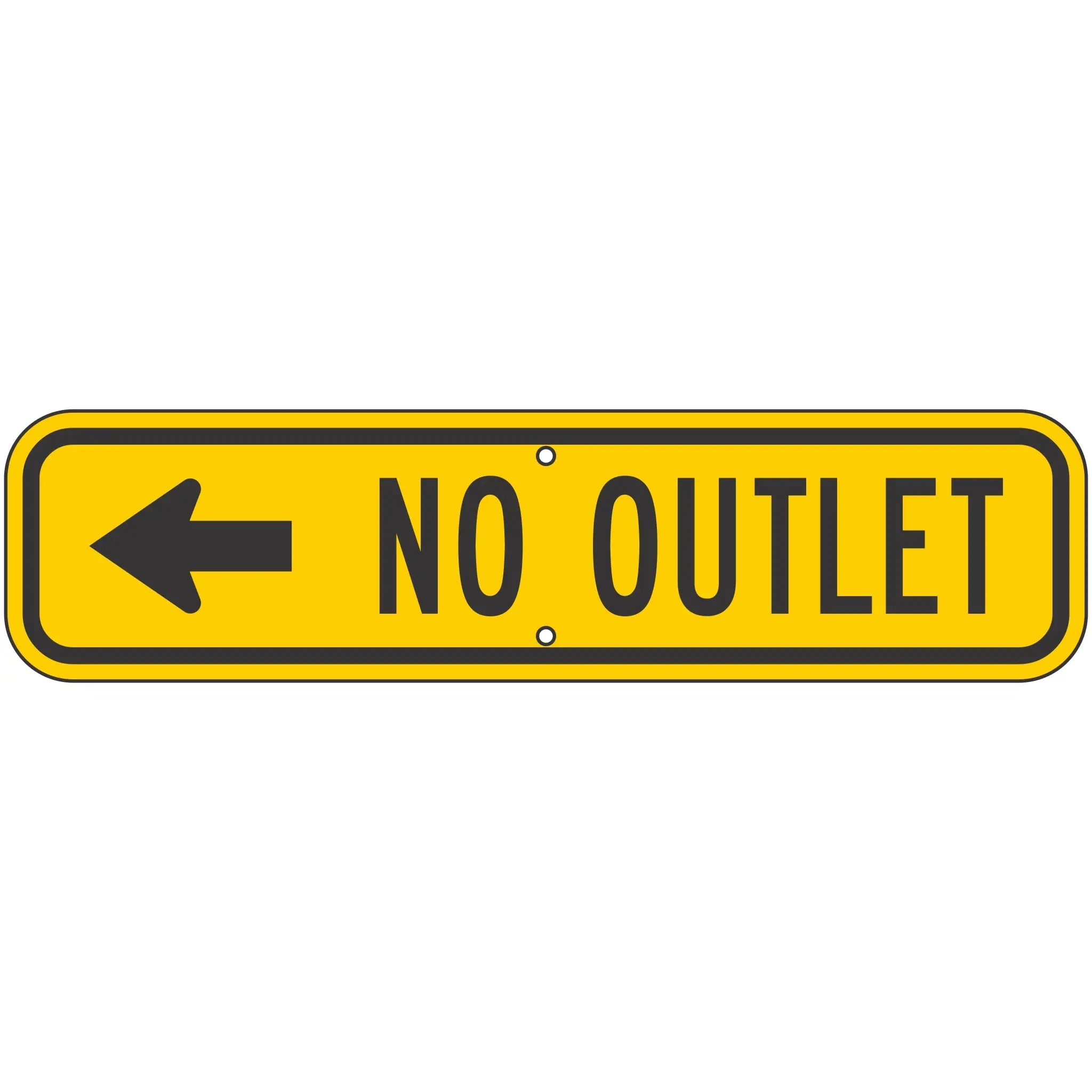 W14-2a No Outlet (with arrow)