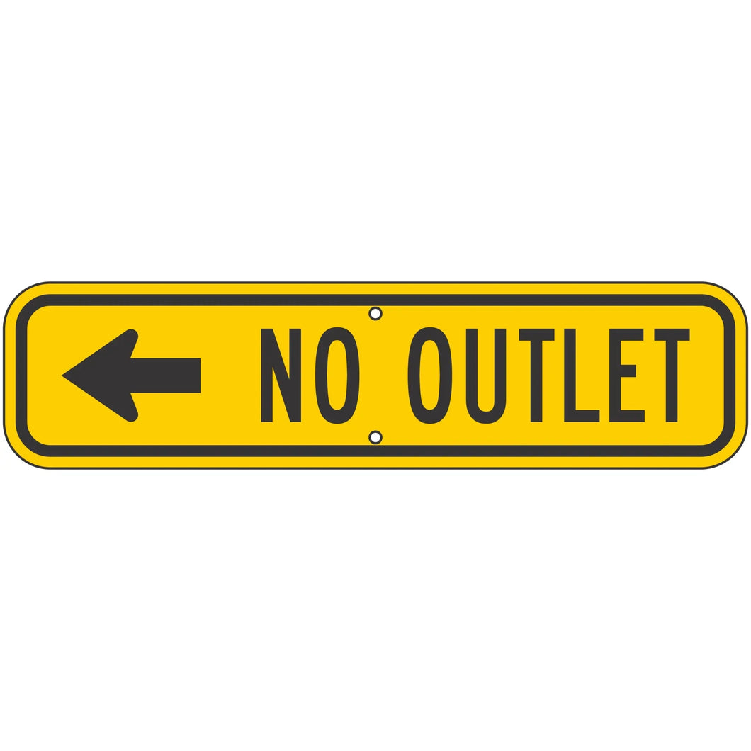 W14-2AL No Outlet (Left Arrow) Sign