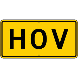 W16-11P HOV Sign