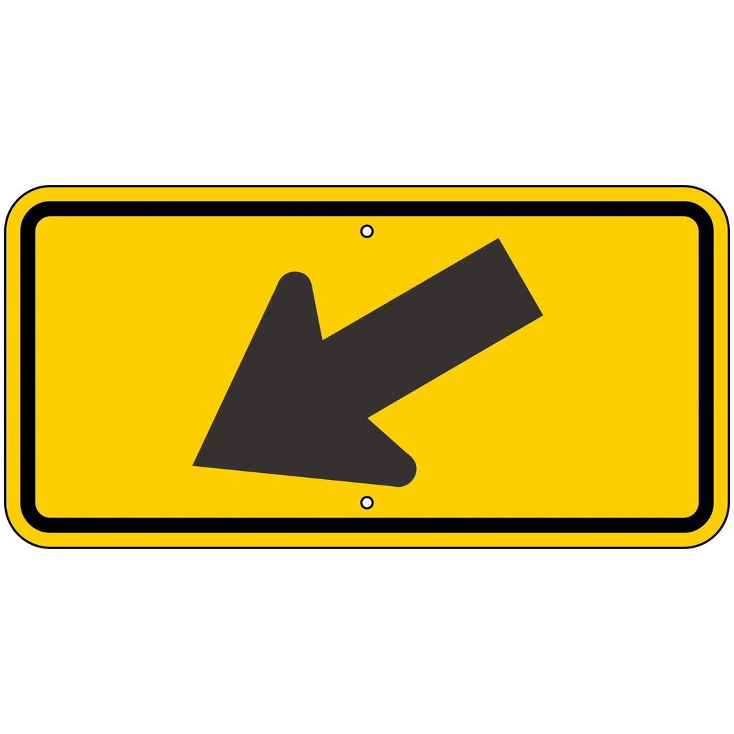 W16-7PL Left Diagonal Arrow Sign 24