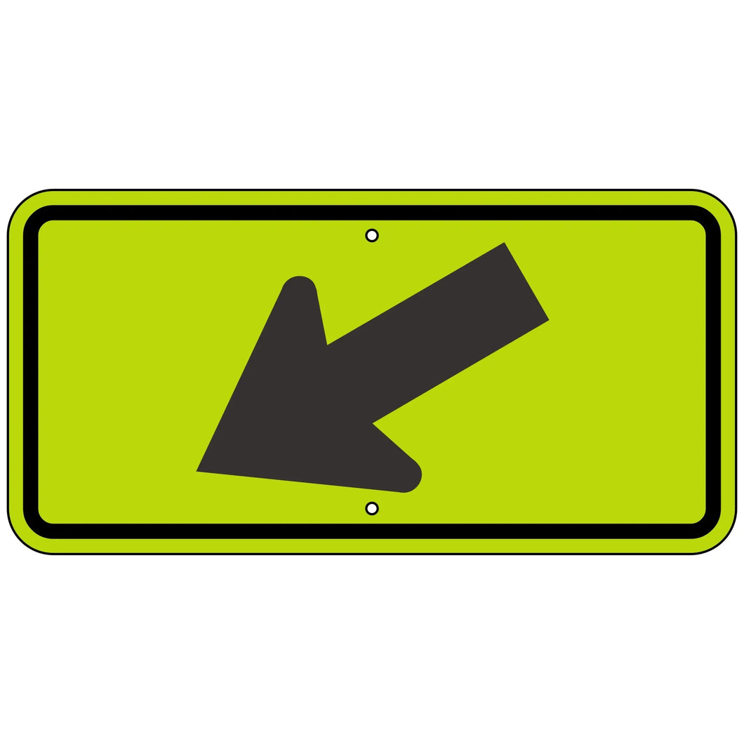 W16-7PL Left Diagonal Arrow Sign