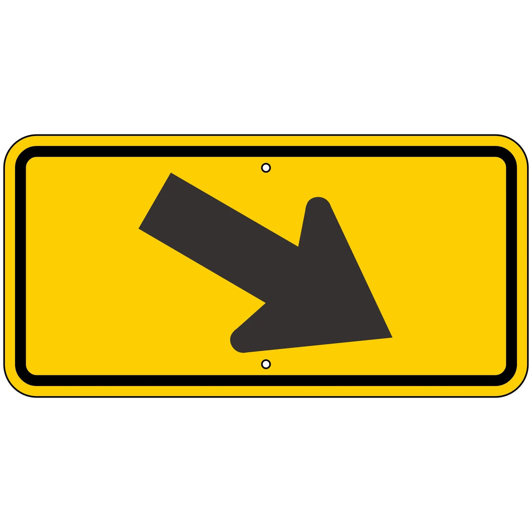 W16-7PR Right Diagonal Arrow Sign 24