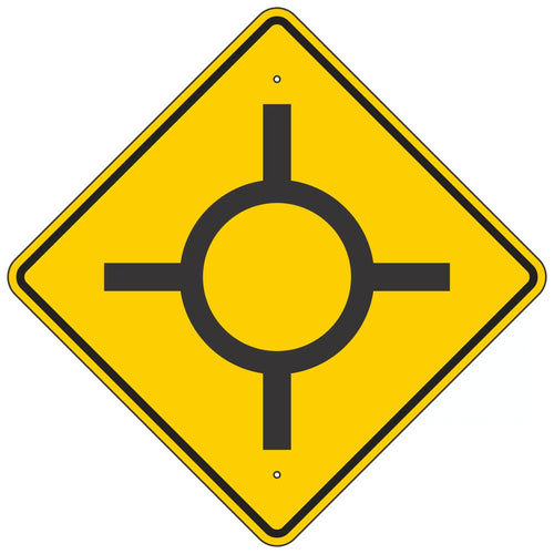 W2-6A Roundabout Intersection Warning Sign