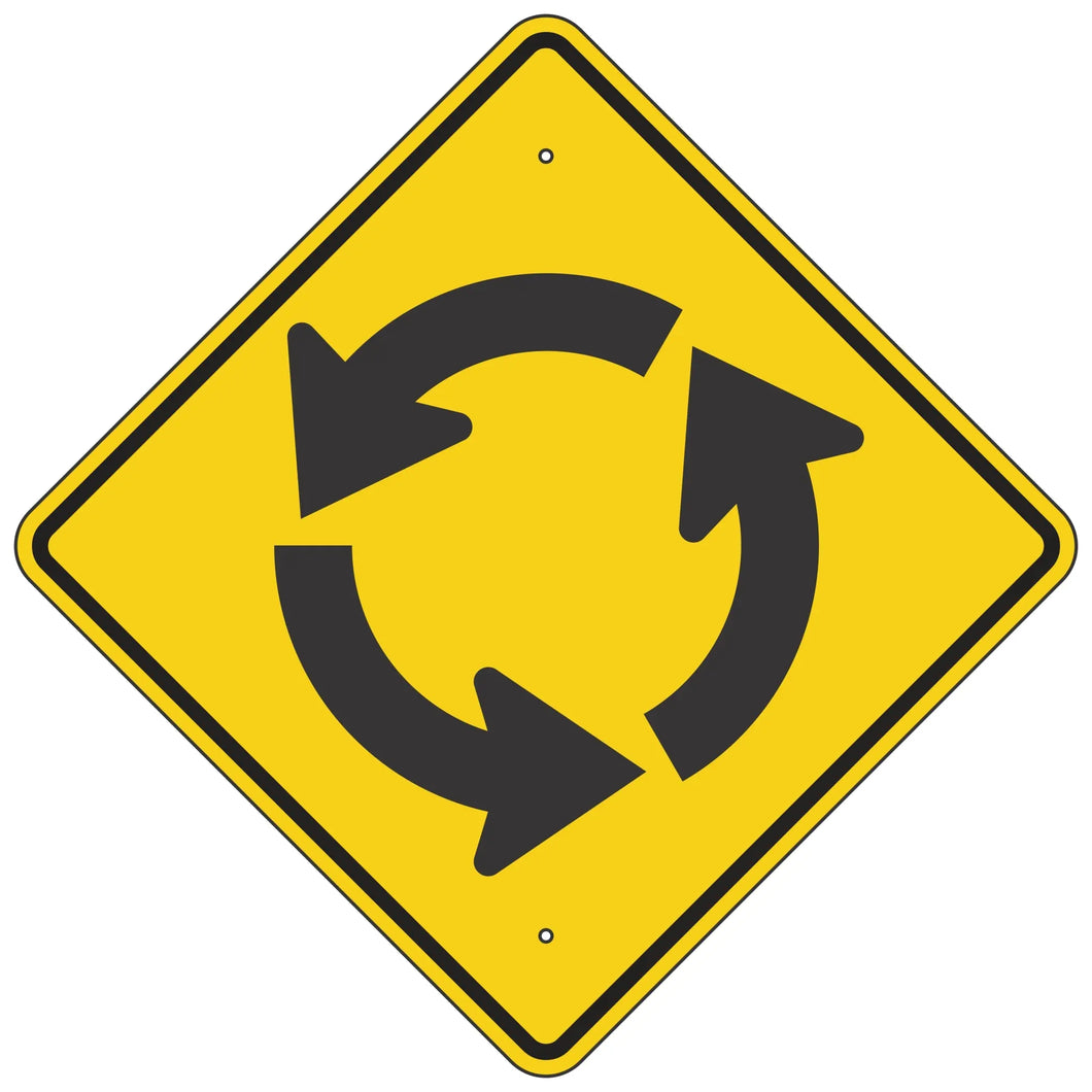 W2-6 Roundabout Intersection Warning Sign