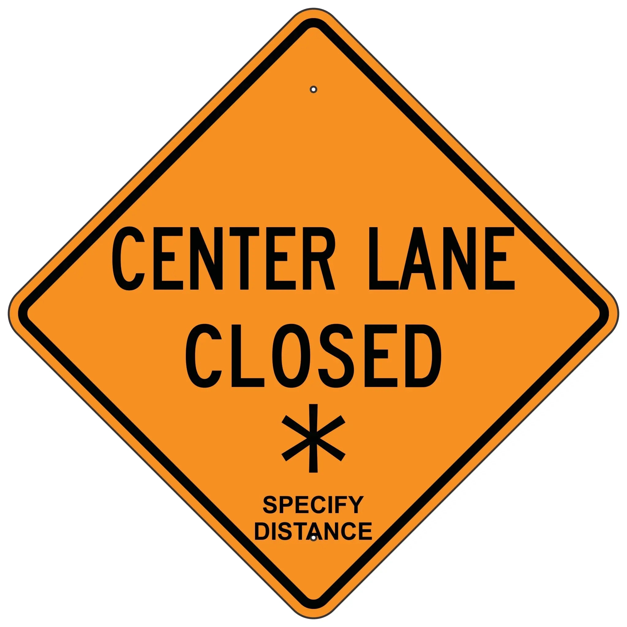 W20-5C Center Lane Closed XX Sign
