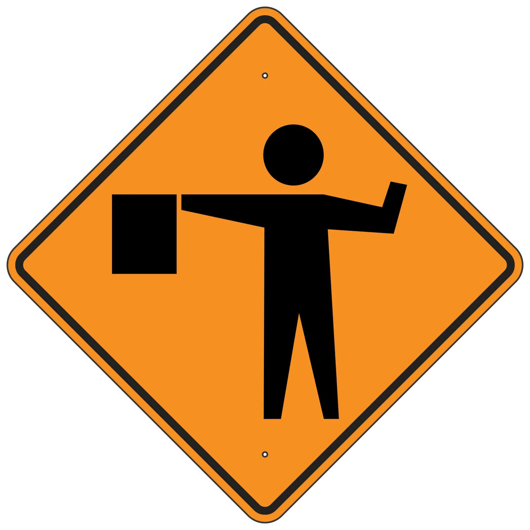 W20-7 Flagger Sign