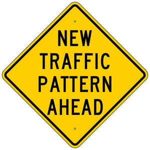 W23-2 New Traffic Pattern Ahead Sign