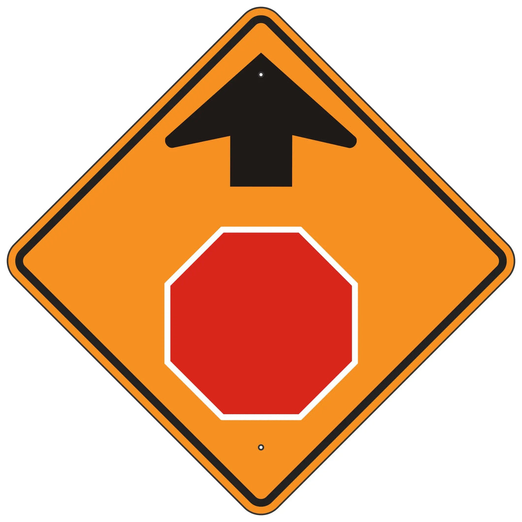 W3-1 Stop Ahead Symbol Sign
