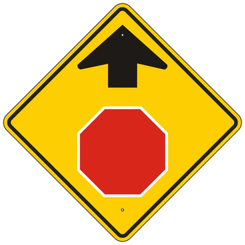 W3-1  Stop Ahead Symbol Sign