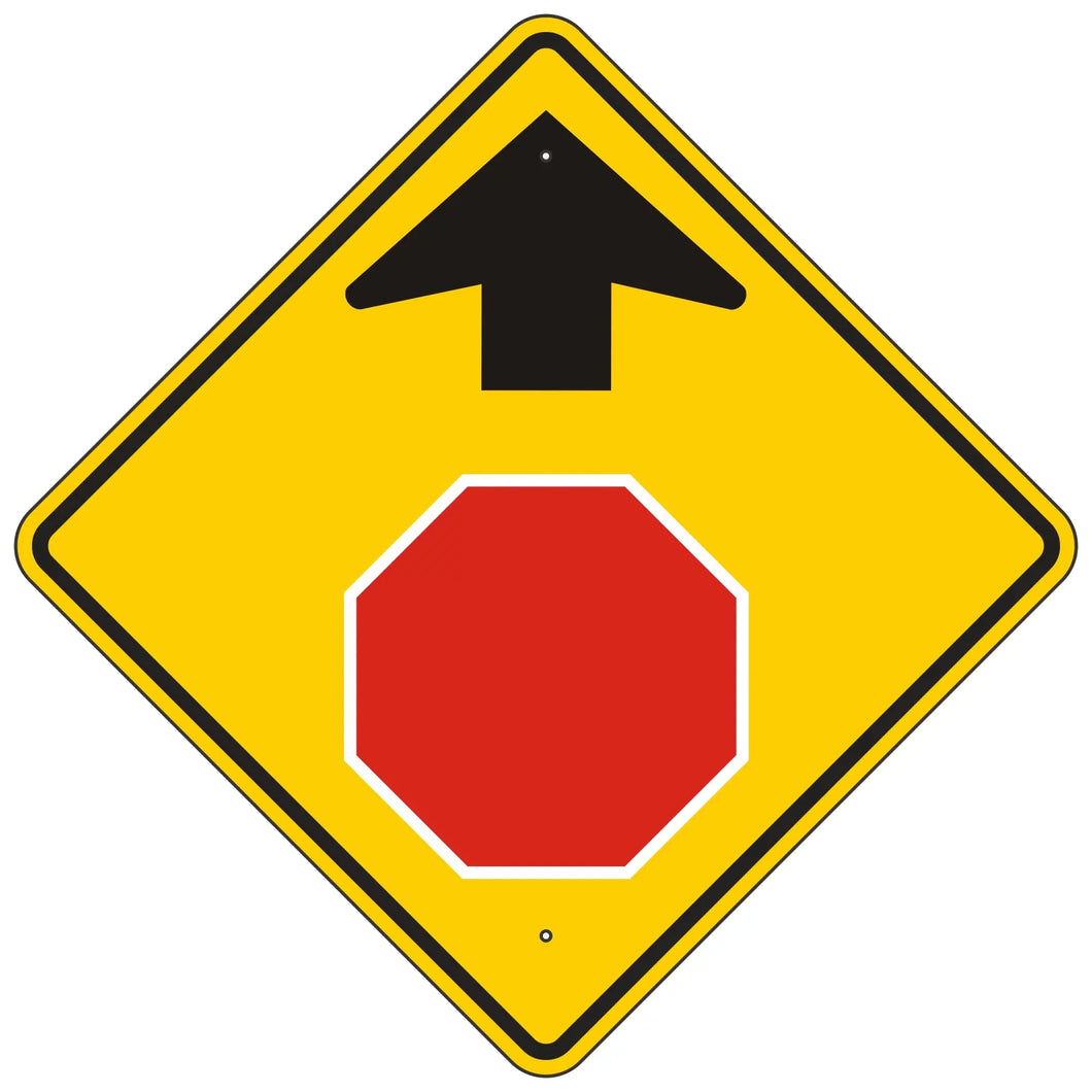 W3-1  Stop Ahead Symbol Sign
