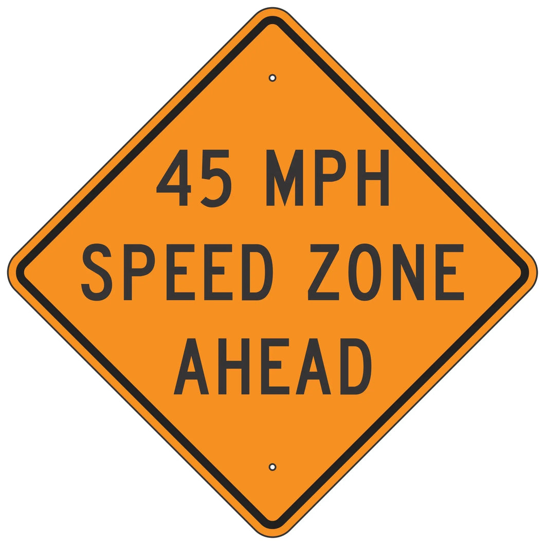 W3-5A XX MPH Speed Zone Ahead Sign