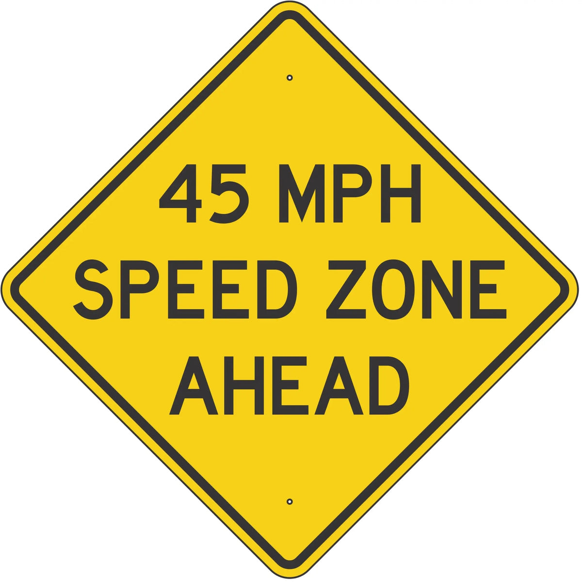 W3-5A XX MPH Speed Zone Ahead Sign – Evangeline Specialties