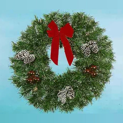 3' Natural Garland Wreath - Building Front