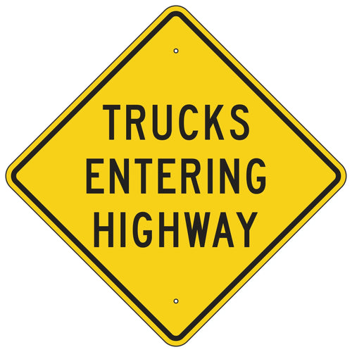 W4-14 Trucks Entering Highway Sign