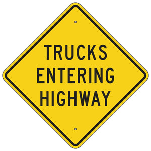 W4-14 Trucks Entering Highway Sign