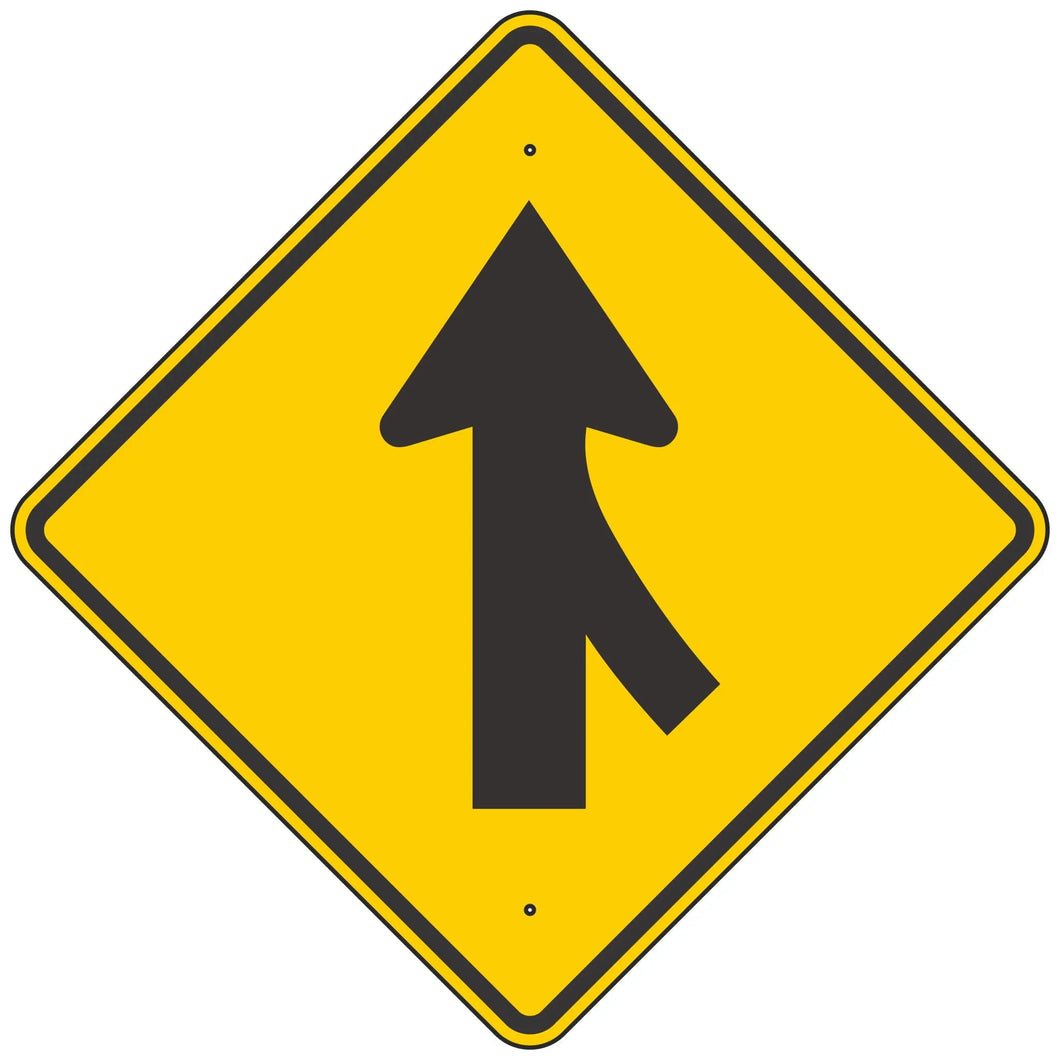 W4-1R Merge Right Sign