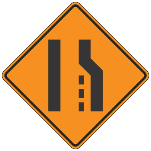 W4-2L Merge Left - Roll Up Sign