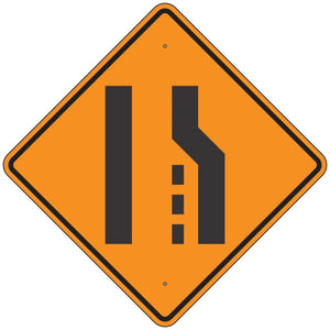 W4-2R Right Lane Ends Sign