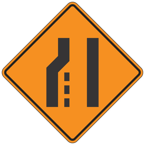 W4-2R Merge Right - Roll-Up Sign