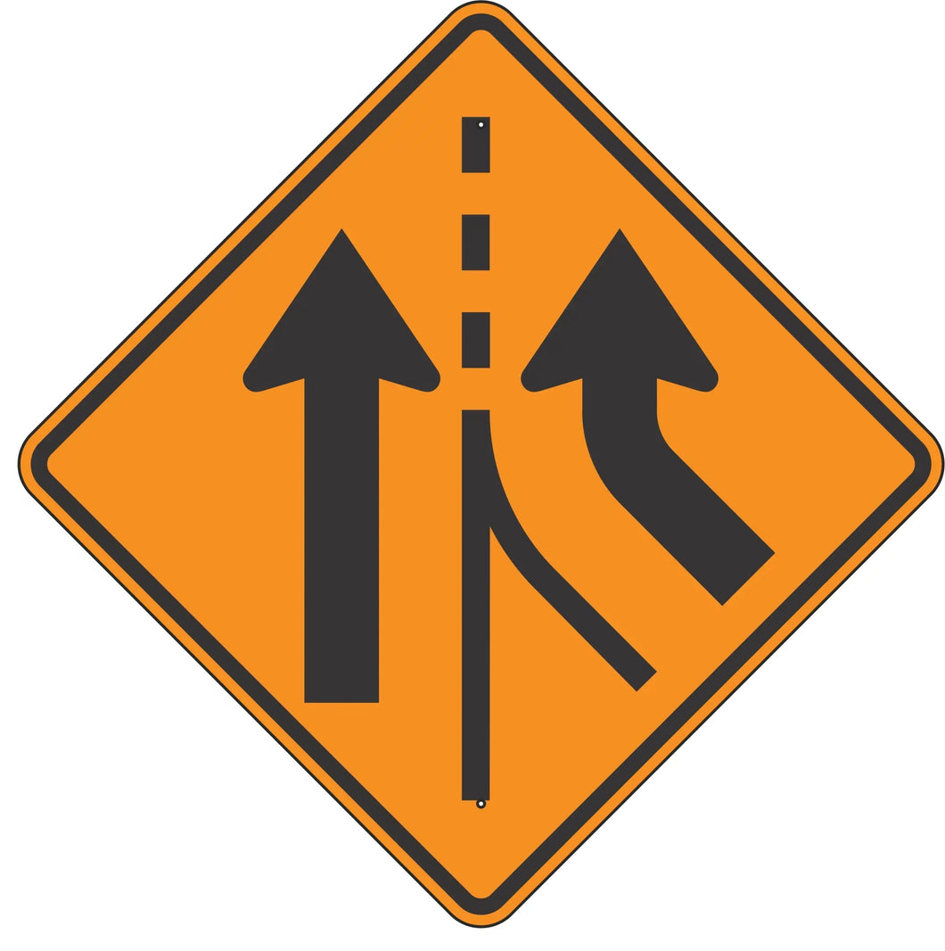 W4-3R Added Lane Sign